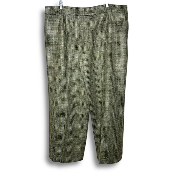 Vintage Escada Wool Blend Prince of Wales Check Tweed Trousers in Earthy Tones - Picture 1 of 16